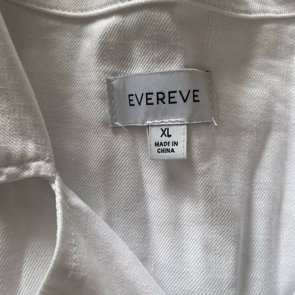 EVEREVE Jagger Moto Jacket white linen blend zip up women’s size XL - Picture 3 of 12